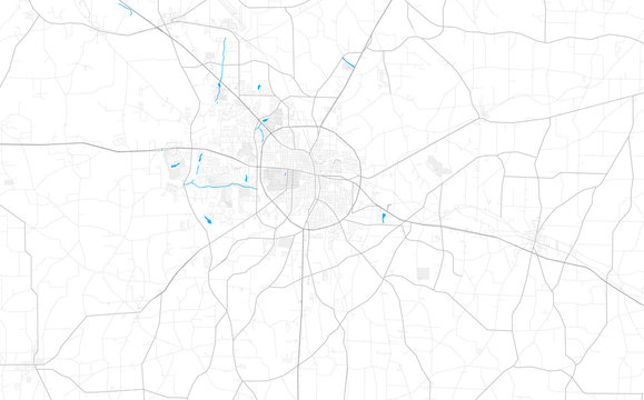Rich detailed vector map of Dothan, Alabama, USA