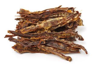 Obraz premium Dry young bamboo shoot on white background