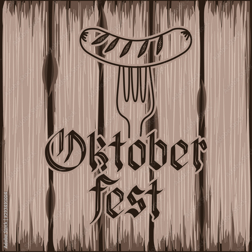 Wall mural Oktoberfest design, Beer Festival illustration