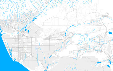 Rich detailed vector map of Camarillo, California, USA
