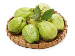 Pink guava isolated on white background