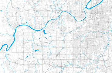 Rich detailed vector map of Shawnee, Kansas, USA