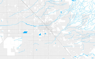 Rich detailed vector map of Madera, California, USA
