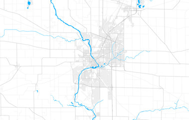 Rich detailed vector map of Janesville, Wisconsin, USA