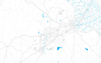 Rich detailed vector map of Auburn, Alabama, USA - obrazy, fototapety, plakaty