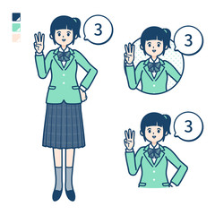 simple school girl Green Blazer_Counting as 3