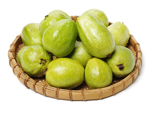 Pink guava isolated on white background