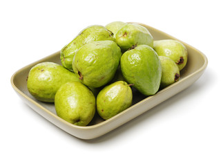 Pink guava isolated on white background