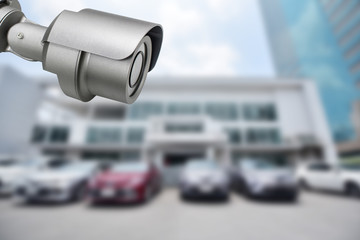 CCTV Security Camera protect your car concept.