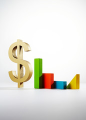 Dollar on white background.