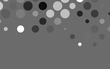 Light Silver, Gray vector texture with disks. Beautiful colored illustration with blurred circles in nature style. Pattern for beautiful websites.