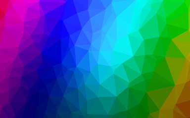 Light Multicolor, Rainbow vector shining triangular background. A vague abstract illustration with gradient. Template for your brand book.