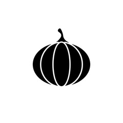 Pumpkin icon, flat design template, Halloween symbol, Thanksgiving Day sign, vector illustration