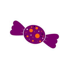 Halloween candy icon, flat design template, vector illustration