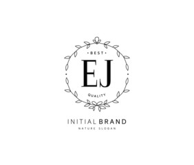 E J EJ Beauty vector initial logo, handwriting logo of initial signature, wedding, fashion, jewerly, boutique, floral and botanical with creative template for any company or business.