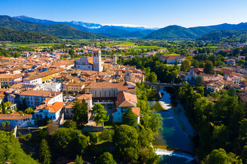 Fototapeta na wymiar Aerial view of Cividale del Friuli, Italy
