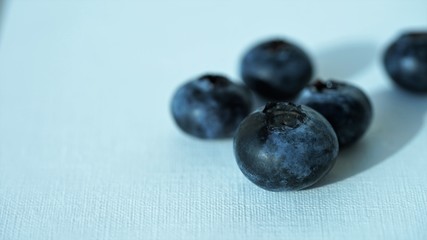 fresh blueberries on white background