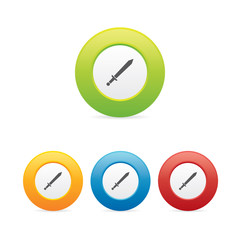 Colorful Set of Sword Round Icons