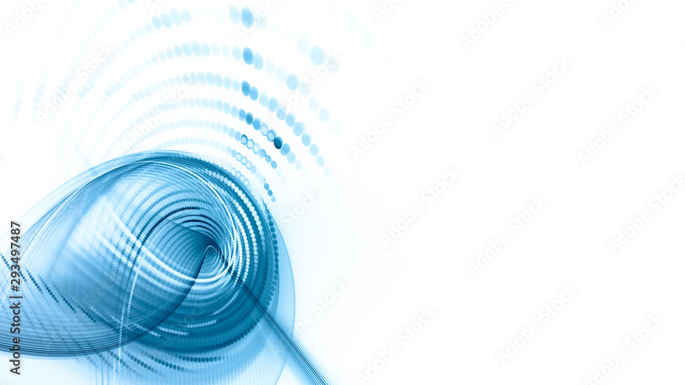 Poster Abstract background element. Fractal graphics series. Composition of glowing lines and mosaic halftone effects. Wide format high resolution image. 3d illustration