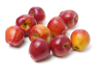 Red apples isolated on white background