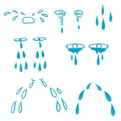 doodle tears drop illustration vector handdrawn style
