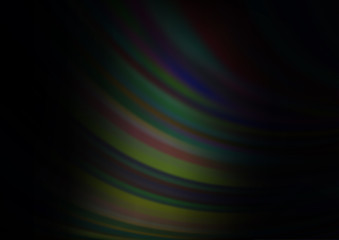 Dark Green vector background with bent ribbons. Glitter abstract illustration with wry lines. A new texture for your  ad, booklets, leaflets.