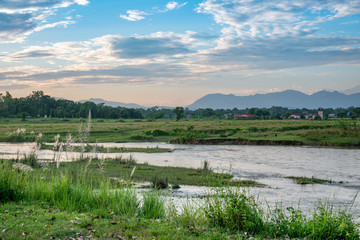 Distant Hills and a River