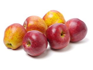 Red apples isolated on white background