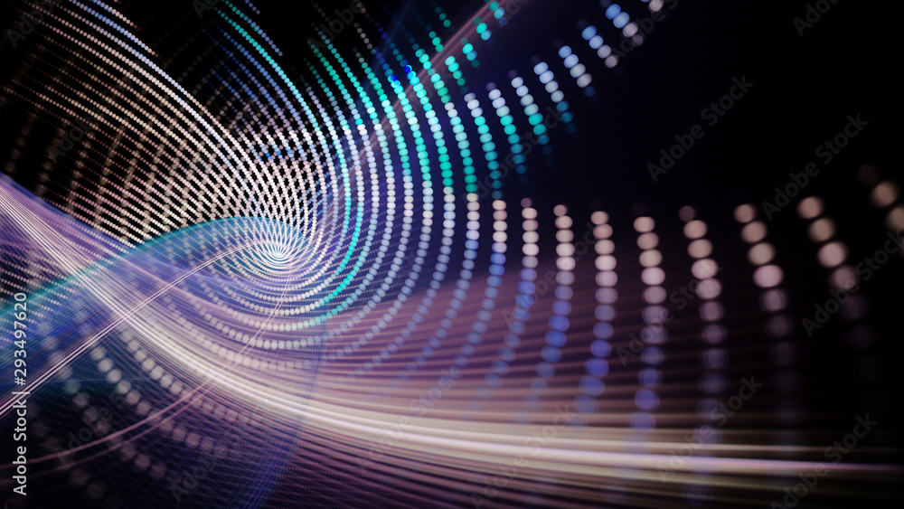Poster abstract background element. fractal graphics series. composition of glowing lines and mosaic halfto