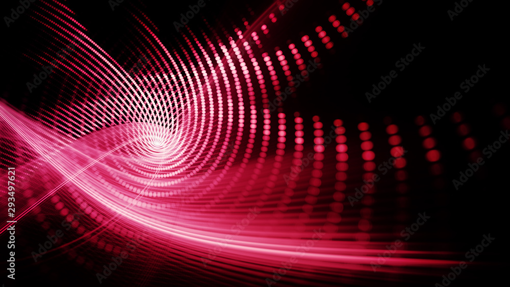 Fototapete Abstract background element. Fractal graphics series. Composition of glowing lines and mosaic halftone effects. Wide format high resolution image. 3d illustration