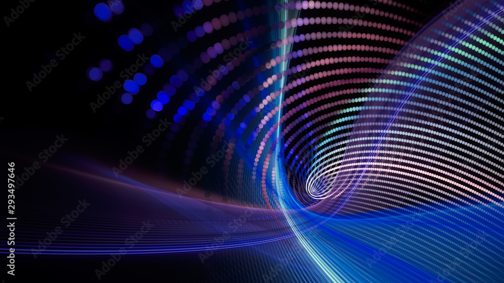 Poster abstract background element. fractal graphics series. composition of glowing lines and mosaic halfto