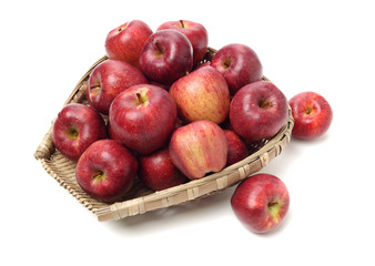 Red apples isolated on white background
