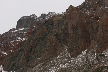 high rocky mountains with snow