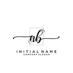 AB Beauty vector initial logo, handwriting logo.