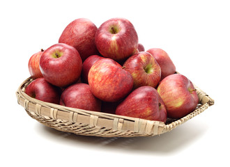 Red apples isolated on white background