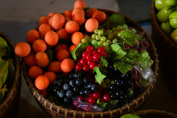 Colorful Fake fruit for sale.