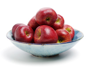 Red apples isolated on white background