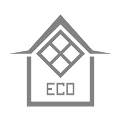 Eco house icon. Ecology real estate emblem.