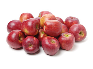 Red apples isolated on white background