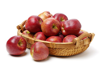 Red apples isolated on white background