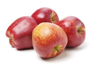 Red apples isolated on white background