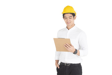 Smart Asian engineer portrait.