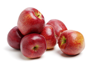 Red apples isolated on white background