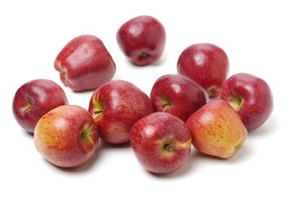 Red apples isolated on white background