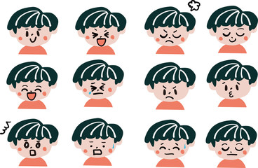 男の子　表情セット