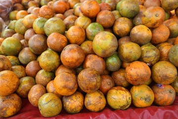 A lot of tangerine piles, a hotbed in northern Thailand.