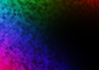 Dark Multicolor, Rainbow vector texture in rectangular style. Decorative design in abstract style with rectangles. Best design for your ad, poster, banner.