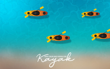 Naklejka premium kayak vector illustration, kayaking water sport. Vector illustration