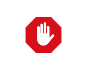 Hand stop icon symbol vector