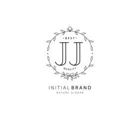 J JJ Beauty vector initial logo, handwriting logo of initial signature, wedding, fashion, jewerly, boutique, floral and botanical with creative template for any company or business.